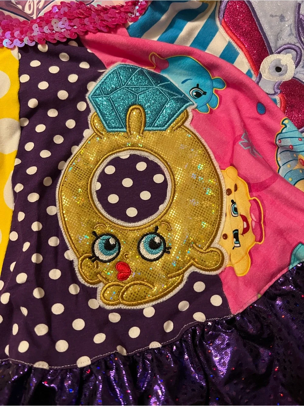 Shopkins Shoppies Colorful Character Party Dress - Pink, Purple & Yellow